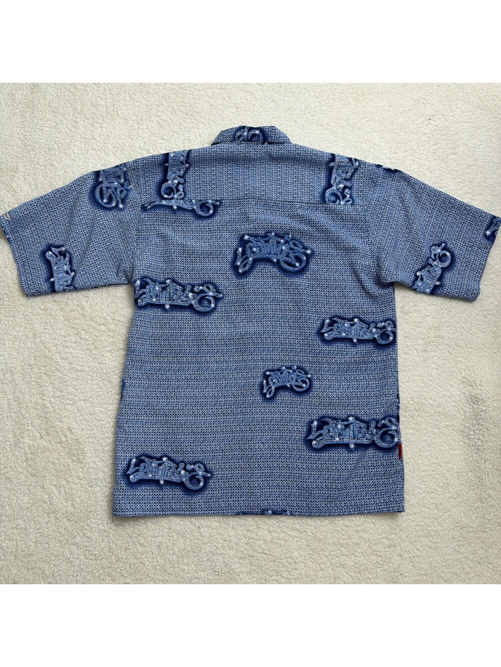 Vintage South Pole Shirt Mens L Blue Y2K Baggy Embroidered Button Up Streetwear - Picture 8 of 9